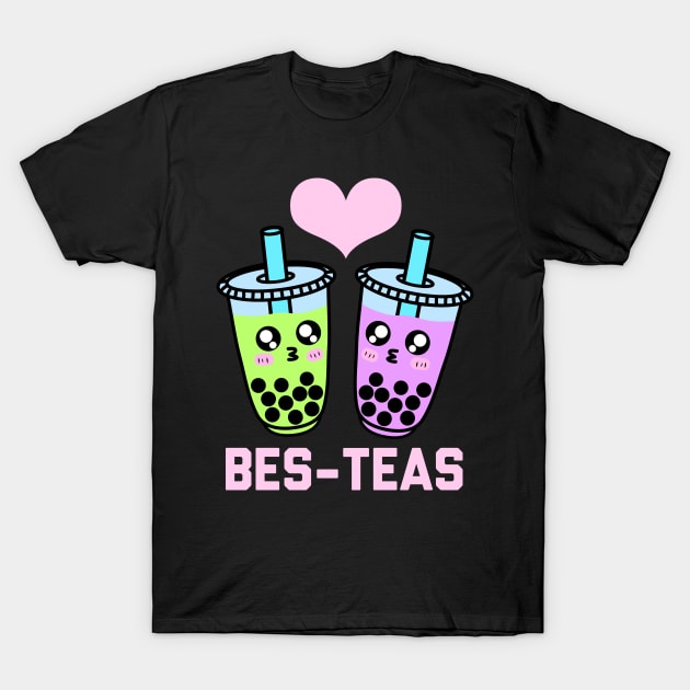 Funny Boba Tea Matching Couple Bubble Tea Besties T-Shirt by faiiryliite